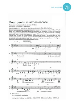 Aperçu de la partition Pour que tu m'aimes encore