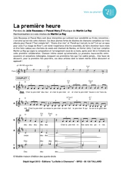 Aperçu de la partition La première heure