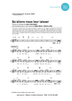Aperçu de la partition Qu'allons-nous leur laisser