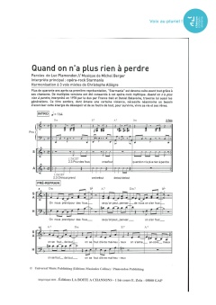 Aperçu de la partition Quand on n'a plus rien à perdre