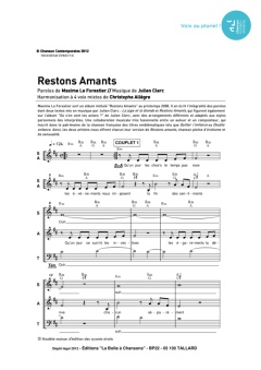 Aperçu de la partition Restons amants