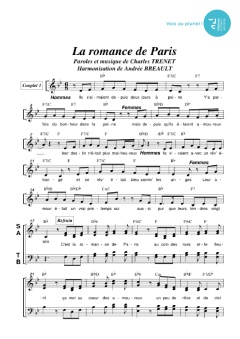 Aperçu de la partition La romance de Paris