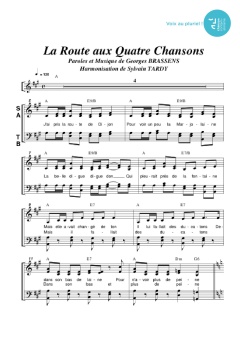 Aperçu de la partition La route aux quatre chansons