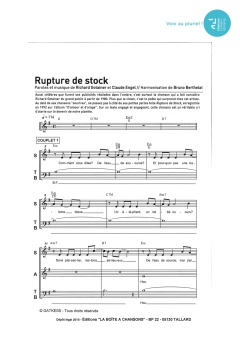 Aperçu de la partition Rupture de stock
