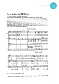 Aperçu de la partition Les sabots d'Hélène