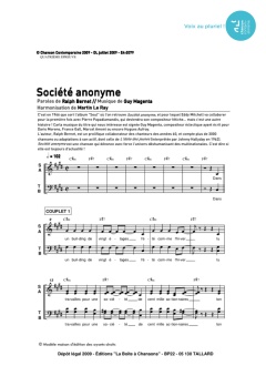 Aperçu de la partition Société Anonyme