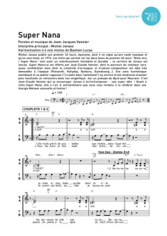 Aperçu de la partition Super nana