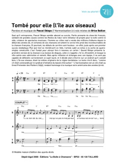 Aperçu de la partition Tombé pour elle