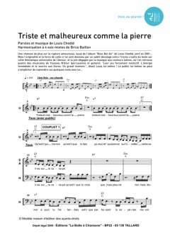 Aperçu de la partition Triste et malheureux comme la pierre