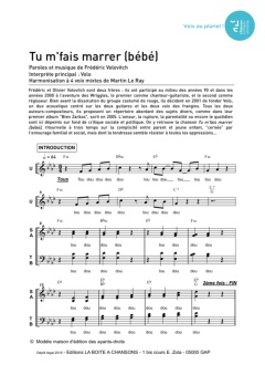Aperçu de la partition Tu m'fais marrer (bébé)
