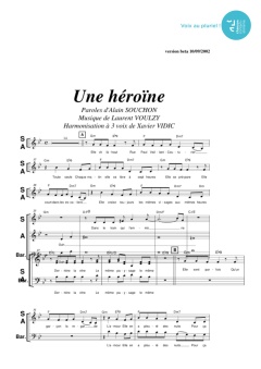 Aperçu de la partition Une héroïne