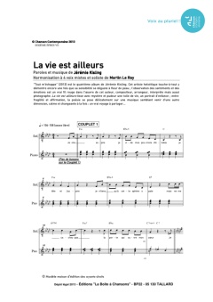 Aperçu de la partition La vie est ailleurs