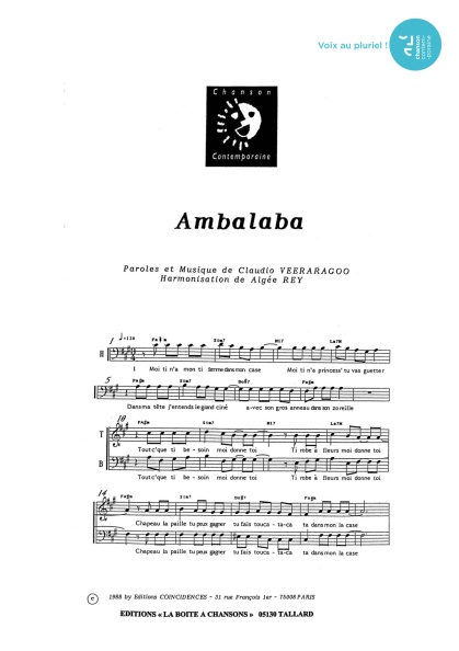 Ambalaba — 4 voix mixtes