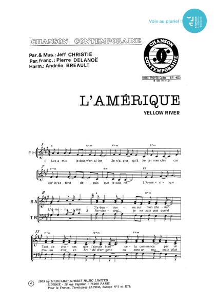L'Amérique — 4 voix mixtes
