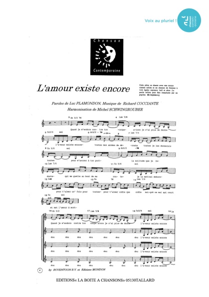 L'amour existe encore — 4 voix mixtes
