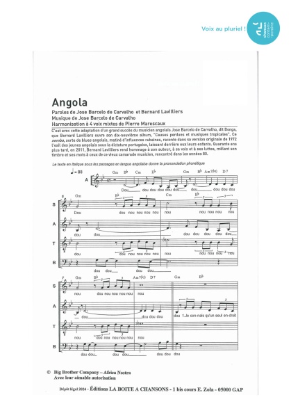 Angola — 4 voix mixtes