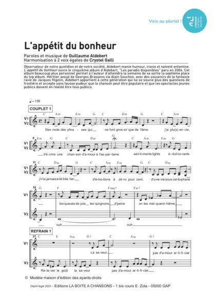 /partitions/Appétit du bonheur (L ) 2ve)-(2023)