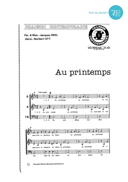 Au printemps — 3 voix mixtes