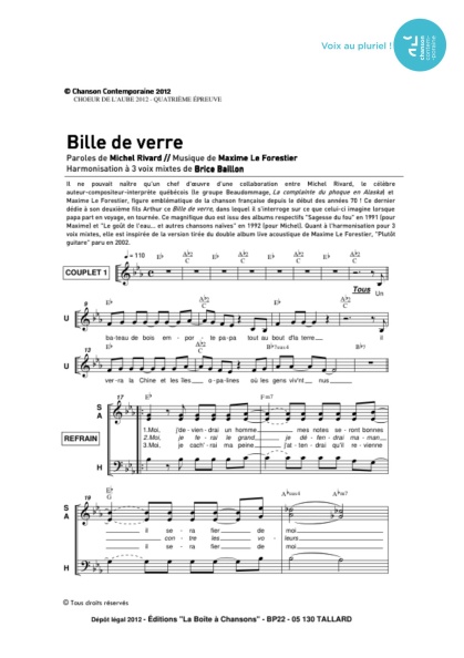 /partitions/Bille de verre (3vm)-(2012)