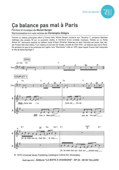 Ca balance pas mal à Paris — 4 voix mixtes