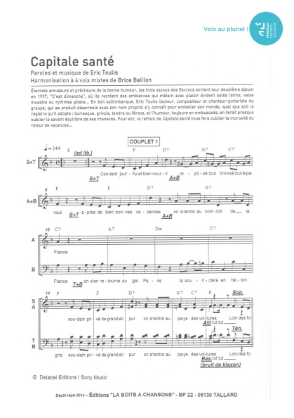 Capitale Santé — 4 voix mixtes