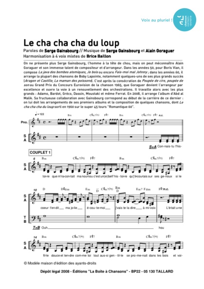 /partitions/Chachacha du loup (le) (4vm)-(2016)
