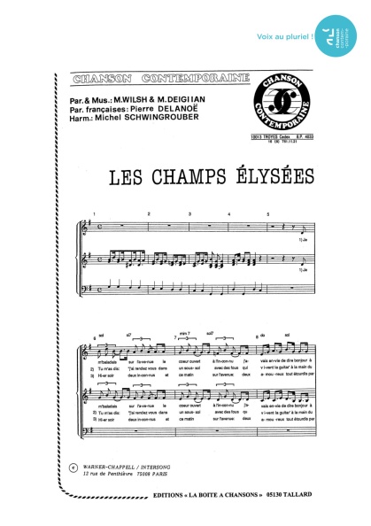 Champs Elysées (les) — 4 voix mixtes