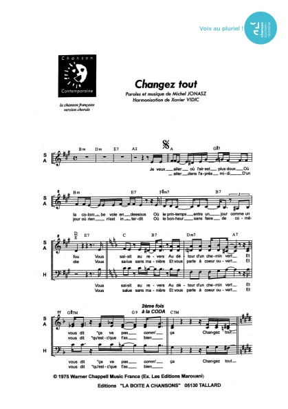 Changez tout — 3 voix mixtes