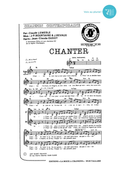 Chanter — 4 voix mixtes