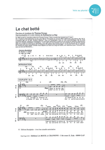 Chat botté (le) — 4 voix mixtes