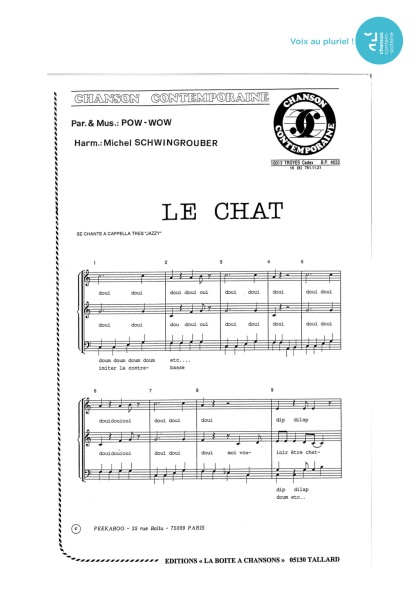 Chat (le) — 4 voix mixtes