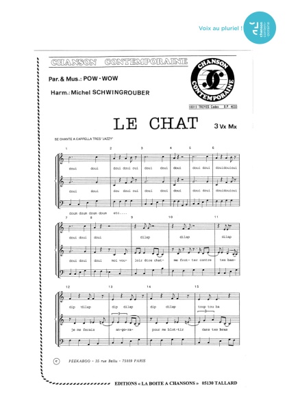 Chat (le) — 3 voix mixtes