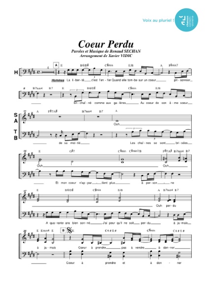 /partitions/Coeur perdu (4vm)-(2003)