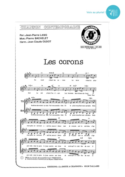 Corons (les) — 4 voix mixtes