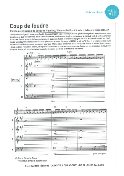 Coup de foudre — 4 voix mixtes