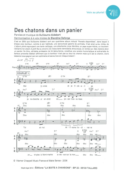 Des chatons dans un panier — 4 voix mixtes