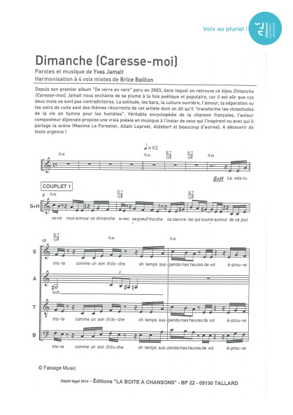 Dimanche — 4 voix mixtes