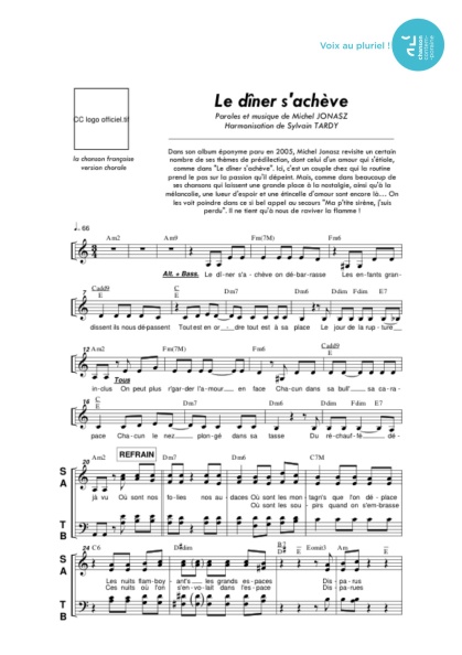 /partitions/Dîner s achève (le) (4vm)-(2005)