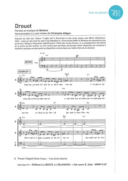 Drouot — 4 voix mixtes