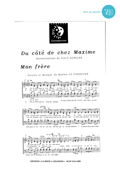 Du côté de chez Maxime — 4 voix mixtes