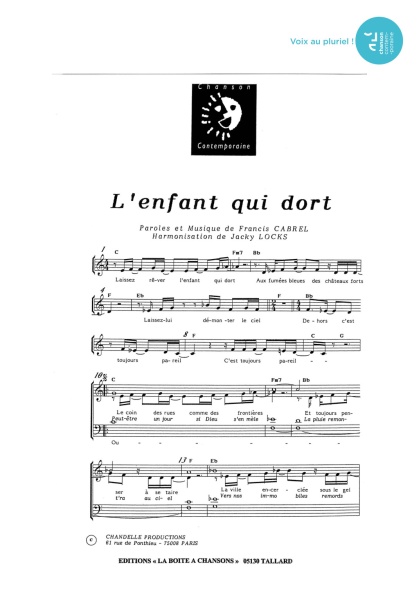 L'enfant qui dort — 4 voix mixtes