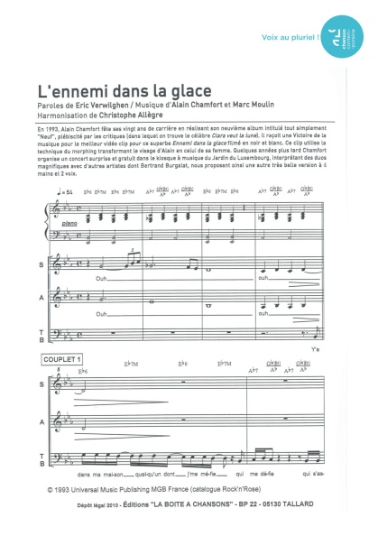 L'ennemi dans la glace — 4 voix mixtes