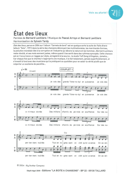 Etat des lieux — 4 voix mixtes