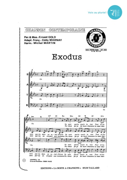 Exodus — 4 voix mixtes