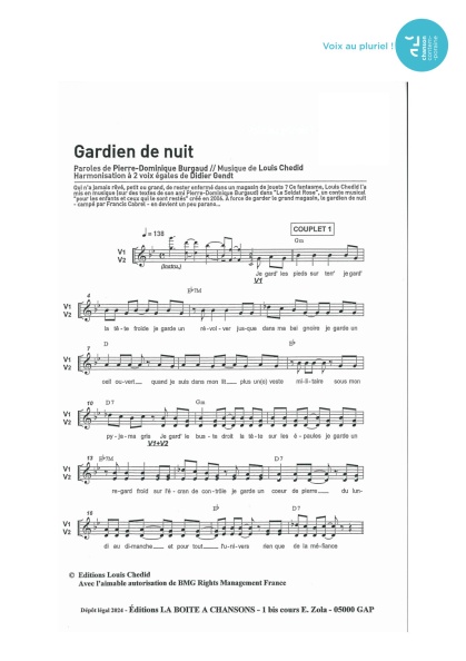 Gardien de nuit — 2 voix égales