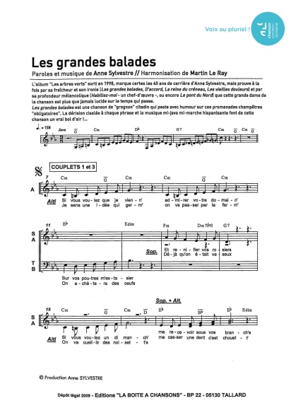 Grandes balades (les) — 4 voix mixtes