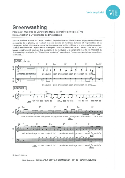 Greenwashing — 4 voix mixtes