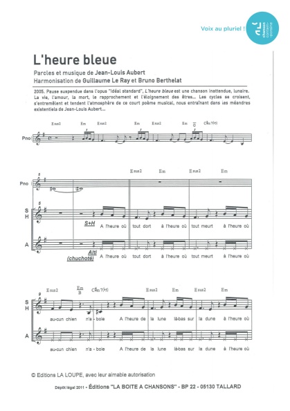 L'heure bleue — 4 voix mixtes