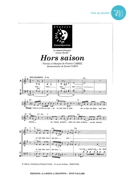Hors saison — 4 voix mixtes