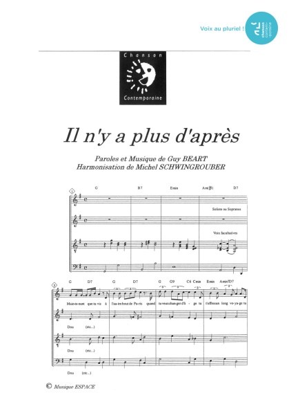 Il n'y a plus d'après — 4 voix mixtes